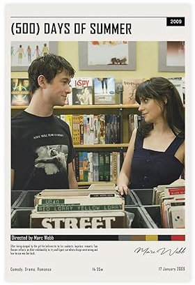 QUNAN Filmposter 500 Days Of Summer Leinwandposter ungerahmt: 30 x 45 cm