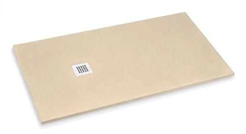 Piatto Doccia 100X150 cm Line Extra Slim Avorio Chiaro Ral 1015 In Resina Sintetica e Polvere Di Marmo Con Piletta In Omaggio