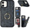 Cavor Phone Case compatible with iPhone 12 Mini Case With Card Holder,Flip Folio Leather Wallet Case,Ring Kickstand Shockproof Cover Case compatible with iPhone 12 Mini - Black Leopard