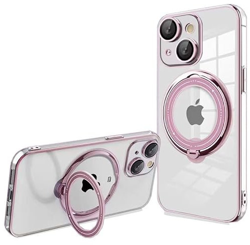 Cool Case for iPhone 15 Magnetic Ring Pink