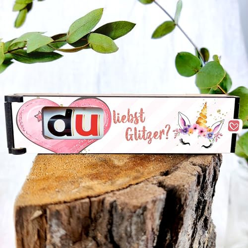 Einhorn Geschenke Für Mädchen - Schokoriegel Geschenkbox inkl. Duplo Du liebst Glitzer? - Einhorn Geburtstagsdeko, Einhorn Deko, Einhorn Geschenke Für Frauen, Einhorn Geschenke, Mädchen Geschenke