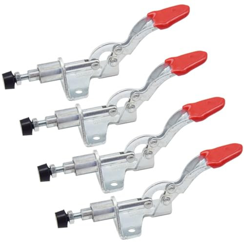 CEEYSEE 4 Stück Kniehebelspanner GH-301-AM Schnellspanner Kippklemme 50 kg Haltekraft Push Pull Action Knebelklemmen Quick Release Toggle Clamps für Maschinenbetrieb, Zimmerei (GH-301-AM)