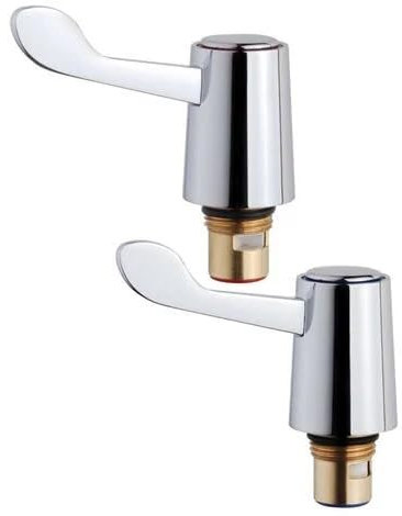 UKDD® Basin Sink Lever Head Conversion Kit 1/2 Sink Tap Basin Tap Bidet Handle Quarter Turn Valve Cartridges (Hot & Cold)