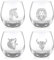 Joeyan Engraved Stemless Wine Glasses Set of 4, Animal Theme-Zebra/Lion/Wolf/Cow, Hand Blown 450ml Premium White/Red Wine Tumbler, Lowball Cocktail Drinking Glass Cups Daily Use, Funny Gift