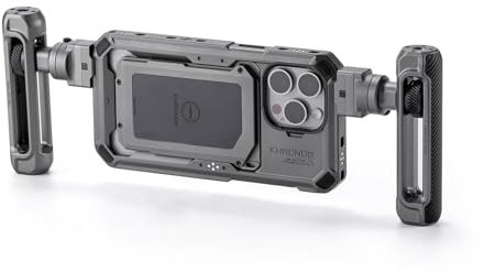 TILTA Khronos Phone Cage für iPhone 15 Pro Max mit verstellbarem Griff, Aluminiumlegierung Mobile Video Rig, Smartphone Case Stabilisator für Videoaufnahmen/Videografie - Space Grau TK-IP15-PMA-SG