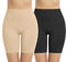 Memoryee 2 Pack Radlerhose Damen Boxershorts Unter Kleid Rock Anti Scheuern Unterhosen Kurze Leggings Panties für Unterwäsche und Yoga/Black/Beige-2Pack/3XL