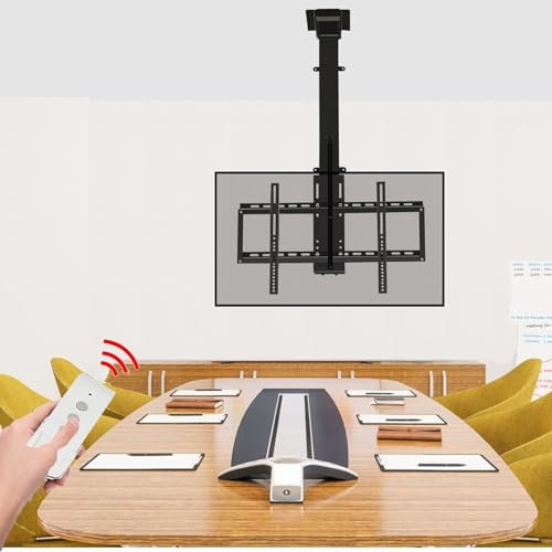 QICBYING Deckenhalterung Elektrisch TV-Halterung - Bodenstehender TV-Halterung, Höhenverstellbares Teleskop Auto Liftingm, Passend Für 32-70 Zoll TVs, Mit Speichereinstellung Und Fernbedienung