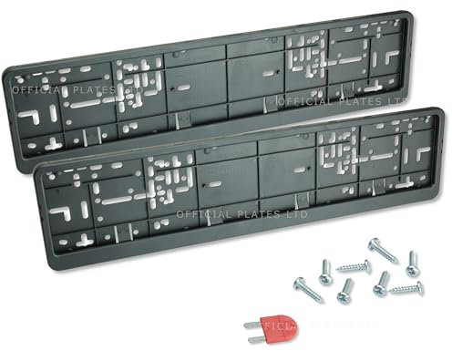 Genuine Wurth Klapp-Fix Number Plate Holder Surround Frame for Cars in UK and Europe. Rubber Anti-vibration Shock absorbers, Screws and Key included. (2x Frames Only)