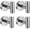 YUET 2 Pcs Bathroom Towel Hook,Screw in Metal Coat Hooks Matte Black Robe Hook SUS 304 Stainless Steel Heavy Duty Door Hanger Towel Robe Clothes Closet Sponges Holder for Bathroom Hotel (4 Chrome)