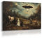 Godont Ufo und viktorianische Landschaft, Ölgemälde, Kunstdruck, psychedelisches Raumschiff, Poster, Gemälde, interessante skurrile Alien-Entführung, Wanddekoration, 30,5 x 40,6 cm, ungerahmt