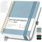 RETTACY Notizbuch B5 Dotted, Bullet Dot Journal mit 100 g/m² Dickem Papier, 150 Blatt, Notebook für Büro und Schule, Lederhülle, Grau-Blau, 17.6 cm x 25 cm