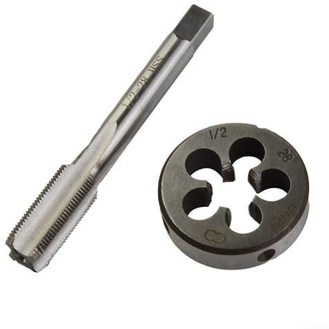 HHOZsafety Taraud et filière, 2 tarauds 1/2-28 en Acier Rapide et filière 1/2x28