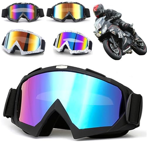 DONGZQAN Motorradbrille für Brillenträger, Motocross Brille, Cross Brillen für Helm, Motocross Zubehör Brille für Männer Frauen Jugend Fit Über Brille Uv400 Winddichte Staubdichte Mtb Brille