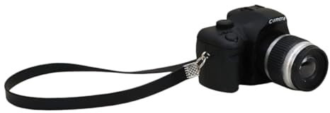 TOYANDONA Simulated Digital Camera 1:12 Scale Dollhouse Miniature Camera Plastic Mini Retro Camera with Lanyard Fake Camera Ornament Vintage Camera Todel Toy for Kids Dollhouse Black