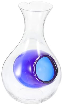Ciieeo Glass Wine Decanter Divider Decanter for Wine Pitcher Blue for Party Serving