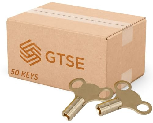 GTSE Bulk Box of 50 Brass Radiator Keys, Radiator Bleed Key, Radiator Bleed Valve Key, Clock Type Radiator Key, for Bleeding and Air Vent, Key to Bleed Radiator UK