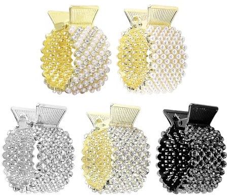 Confezione Da 5 Pinze, Fermagli Per Capelli Con Strass, Accessori Per Capelli Per Ragazze, Fermacoda Alta, Fermagli Per Accessori Per Capelli, Pinze Per Coda Di Cavallo