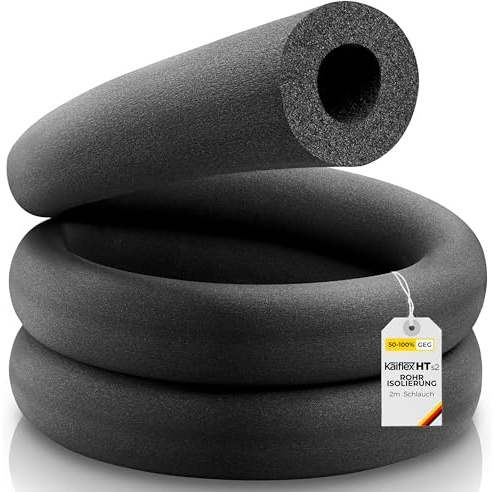 ohrisolierung Kautschuk | 2m Schlauch für Rohrdurchmesser von 15mm bis 89mm und Dämmdicke von 12,3mm bis 53mm Kaimann Kaiflex HT s2 | 50% - 100% GEG (42mm x 24mm | 2m | 50% GEG)