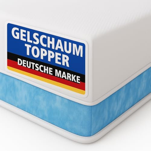 Arensberger Matratzen Topper 120x200cm | Höhe 8cm Premium | Härtegrad H3 | Geltopper Matratzentopper mit waschbarem Bezug | kühlende Matratzenauflage | für Federkern und Schaumstoffmatratzen
