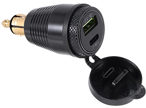 Cpolebev Moto DIN Prise Le Chargeur éTanche à QC3.0 Chargeur USB et Type C 30W Prise D'Adaptateur d'alimentation