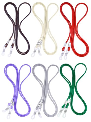 BILIONE Cordon Lunettes, 6 Pièces Lunettes Chaîne Lanière universels antidérapants, Attache Lunette pour Femmes Hommes