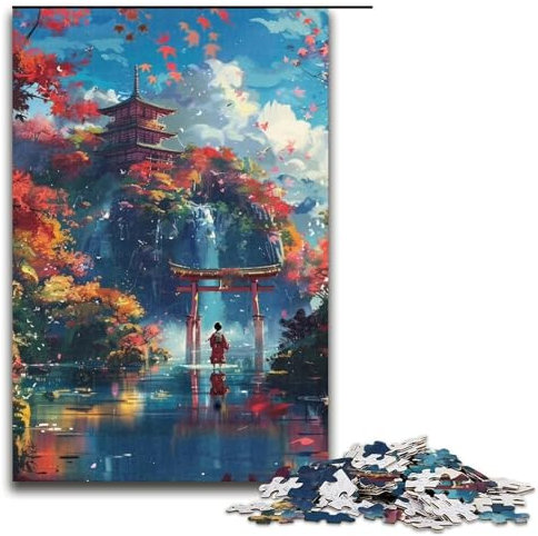 1000-teiliges Puzzle für Erwachsene, Kyoto-Puzzle für die ganze Familie, mit passendem Poster und Quizblatt, 1000 Teile