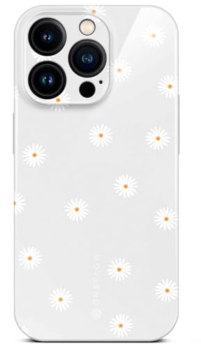 ONEFLOW für iPhone 16 Pro Hülle mit Design Muster, Designer Case Handy Schutzhülle mit Kameraschutz, Hardcase Bedruckt dünne Handyhülle, Splash Cover, Kleine Gänseblümchen