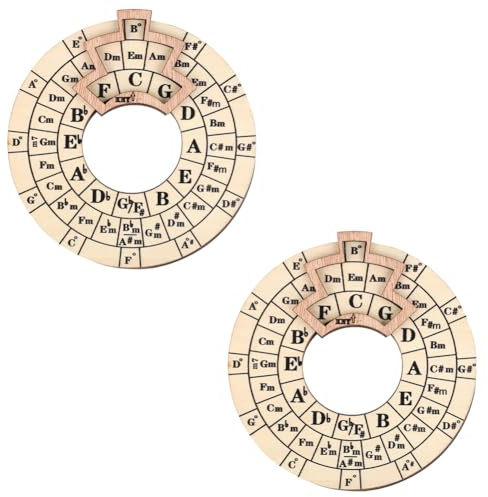 Agwuoetr Wooden Melody Tool, Round Circle of Fifths Wheel Melody Chord Tool Music Transpose Accessories Wooden Chord