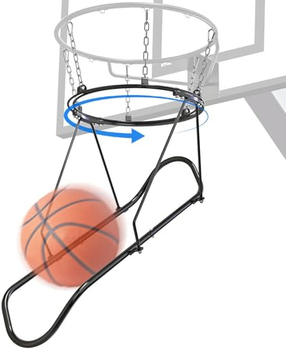 BeneLabel Basketball Rückholvorrichtung Korb Rebounder System/Knock-down | 45cm Felgen,Schneller Kettenverschluss,Basketballkorb Rücklaufaufsatz Rückprallrampe Rückholtrainingshilfe,Indoor Outdoor