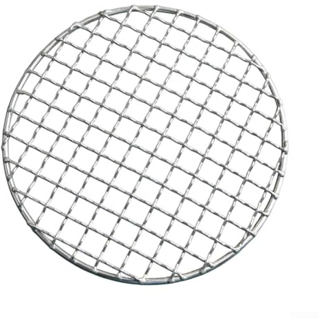 Grillrost aus Edelstahl mit Netzgarung für gleichmäßige Wärmeverteilung und Geschmacksverbesserung, kompakt und für den Außenbereich geeignet (28 cm)