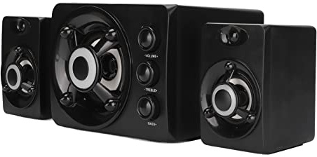 Acouto Haut-Parleur d'ordinateur 2.1 alimenté par USB Caisson de Basses Stéréo Haut-Parleur Filaire Multimédia avec Lumière LED RVB pour PC Portable Nouveau Noir Autres -parleurs Comparés Mini