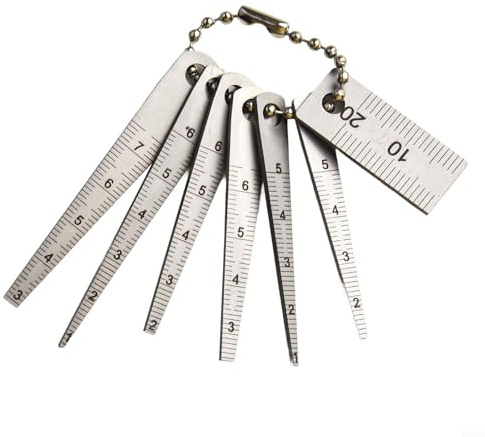 7Pcs Door Gap Measuring Tool, Stainless Steel Fire Door Gap Gauge Ruler Set Pocket Sized 1mm-7.5mm Range Thickness Measuring