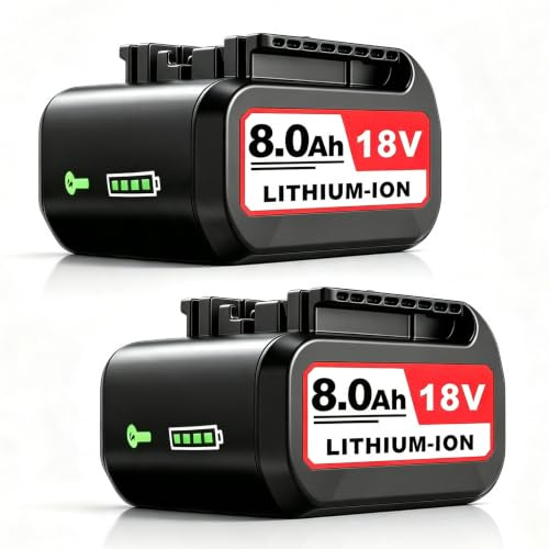 2 Stück 8000mAh Ersatzakku für Bosch Akku 18V Kompatibel mit Bosch 18V Akku Li-ion 8.0Ah Akkus BAT618 BAT609 BAT609G BAT619 BAT619G BAT612 BAT622 mit LED-Anzeige (2PC)