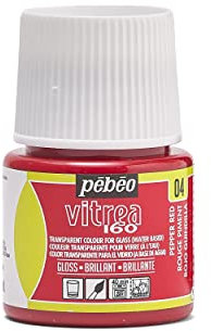 PEBEO - Peinture sur Verre Transparante Vitrea 160°C - Rouge Piment - 45 ML