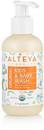 Alteya Bio Babywaschlotion und Shampoo 150ml – USDA Organic-zertifiziert Biologisch abbaubar Rein Natürlich Vegan Seife und Shampoo für Körper und Haare, Sanft und zart für besonders empfindliche Haut