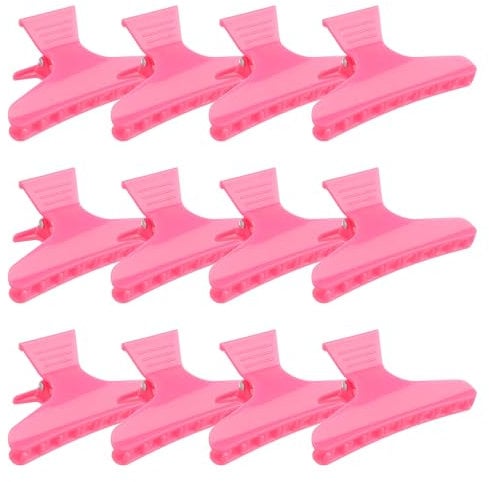 CoolBlades Professional Pink Butterfly Hair Clips (12 Pack) - Ideal for Men & Women, Adults - Strong Hold, Versatile Styling