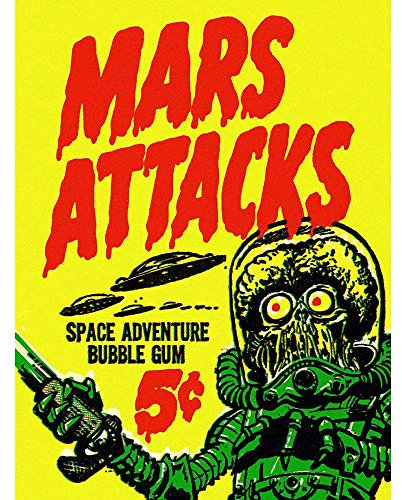 Wee Blue Coo Advert Mars Attacks Bubble Gum Alien Monster Saucer Art Print Poster Wall Decor Kunstdruck Poster Wand-Dekor-12X16 Zoll