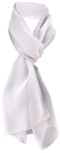 TigerTie Damen Chiffon Halstuch silber grau Uni Gr. 160 cm x 36 cm - Schal