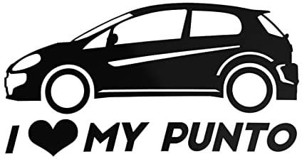ERREINGE Sticker compatibile per FIAT PUNTO LATERALE DUB JDM TUNING NERO Adesivo prespaziato in PVC per Auto Lunotto Finestrino - cm 12