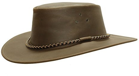 KAKADU Traders Outdoor | Lederhut Packer aus weichem Leder mit Rundkordel