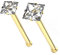 Monster Piercing 2 Stück-Box-Set von 9K Solid Gelb Gold Klaue Zeichendreieck CZ Stein 22 Gauge Ende Nase Kugelbolzen Piercing