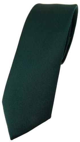 TigerTie Corbata de diseño estrecho en un solo color, ancho de corbata de 5,5 cm, verde oscuro, Talla única