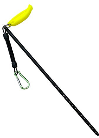 D DOLITY 34cm Aluminium Riffstab Unterwasser Tauchen Zeigestab mit Spiralkabel - Schwarz