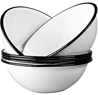 WARMCOOK Graniteware | Cuenco grande Ø18 cm de acero esmaltado | Compatible con horno y lavavajillas | Ligero | Apilable | Resistente a los arañazos | Blanco
