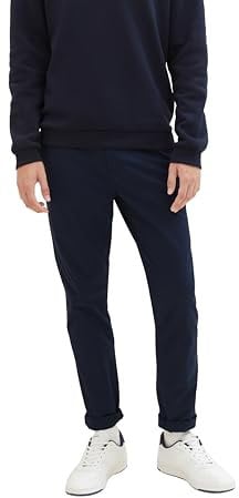 TOM TAILOR Denim Herren Slim Fit Chino Hose mit Gürtel, 36W / 32L, 10668 - Sky Captain Blue