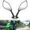 Motorrad Rückspiegel Spiegel Set, ABS Motorradspiegel für ZX6R ZX-6R ZX636 (2013-2018), Ninja 300 EX300 ABS (2013-2018), Ninja 400 (2018-2019) 360°Drehbarer 1 Paar