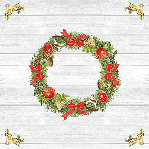 Mank GmbH Tischdecken aus Airlaid Mitteldecken 80 x 80 cm Tischdecke für Gastronomie und Feiern Weihnachten 20 Stück Advent Weihnachtstischdecke