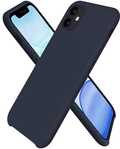 ORNARTO Liquid Silicone Case for iPhone 11, Slim Liquid Silicone Soft Gel Rubber Case Cover for iPhone 11(2019) 6.1 inch-Midnight Blue
