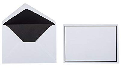 Paper24 25 Trauerbriefumschlag 120x175 mm - SEIDENFUTTER - abgesetzter Rahmen