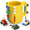 DAYMOO Build-on Bricks - Tazza da caffè, tazze divertenti, creative, fai da te, per bambini, idea regalo per uomini e bambini, colore: Giallo